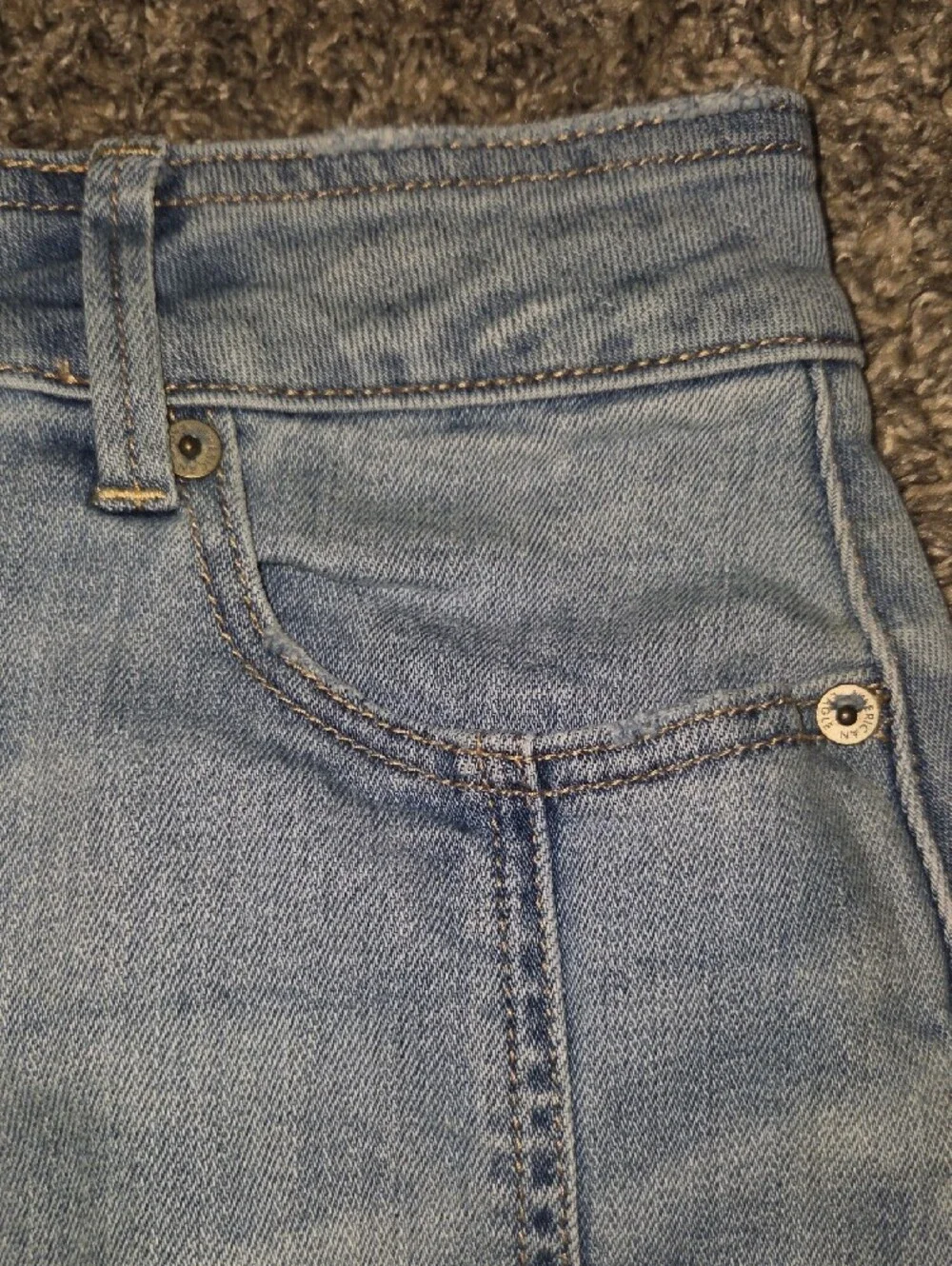 American Eagle Outfitters Light Blue Button-Front Denim A-Line Skirt